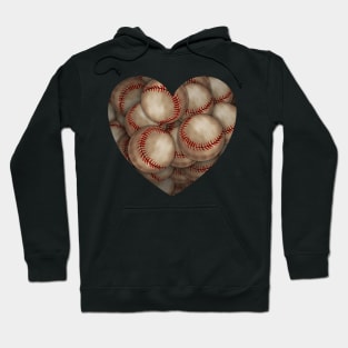 I Love Baseball, Heart Shaped Baseball Hoodie